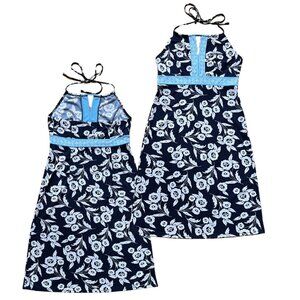 LOFT Halter Blue Floral Dress, 6P